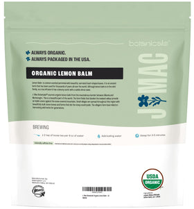 J Mac Botanicals Lemon Balm as a family-owned brand emphasizing organic quality.