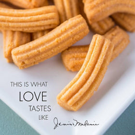 J&M Foods Original Cheese Straws in a bowl for quick snacking.