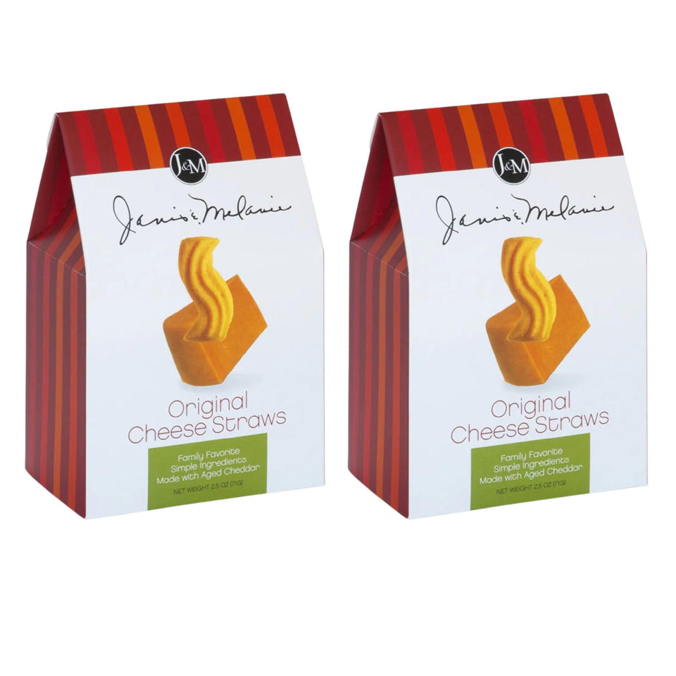 J&M Foods Original Cheese Straws packaging, ideal party snack.