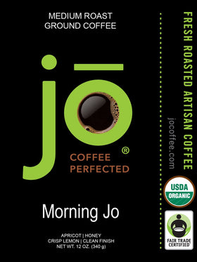Jo Coffee Morning Jo packaging reseal tin-tie preserves aroma between uses.