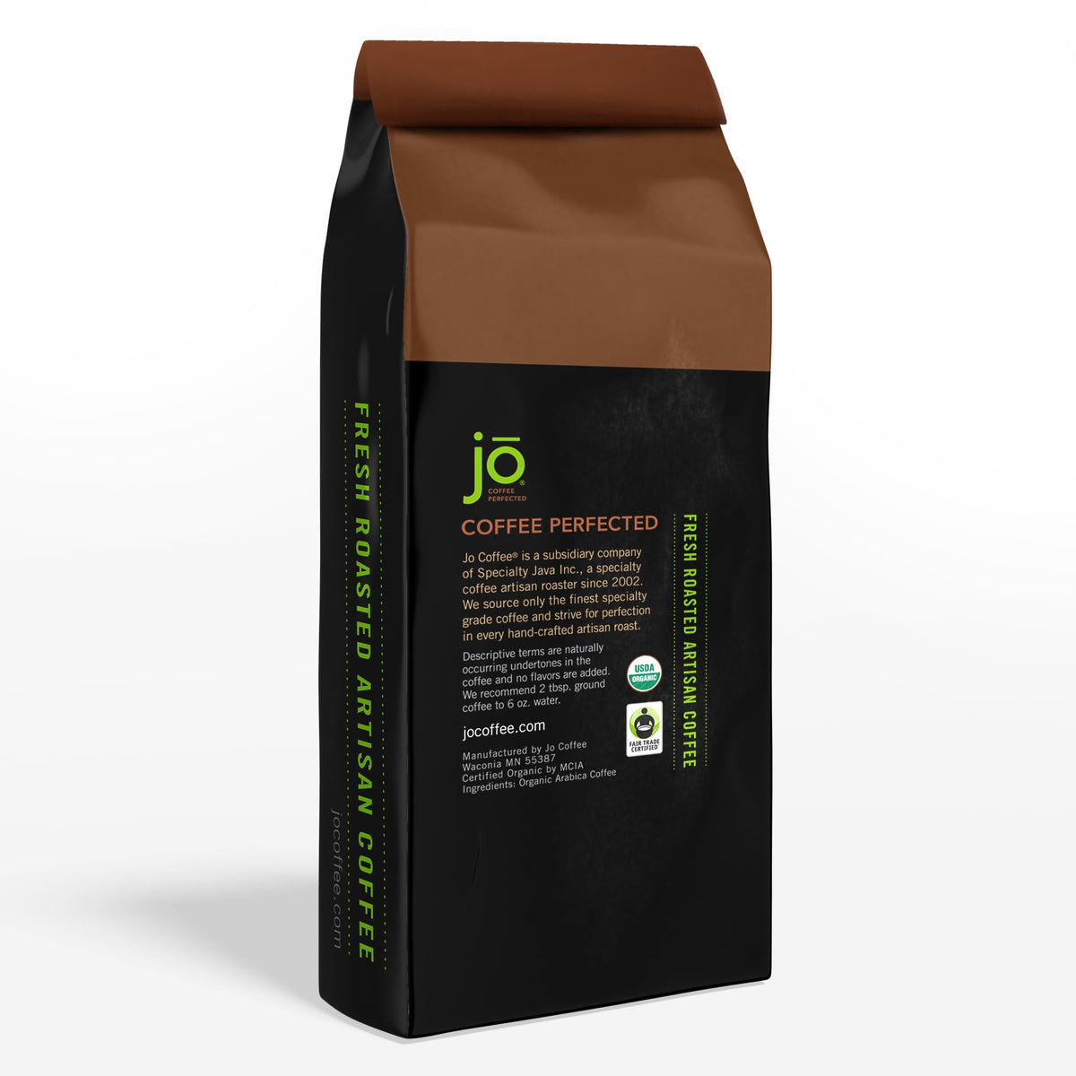 Jo Coffee NO FUN JO DECAF brewed cup ideal for daily rituals.