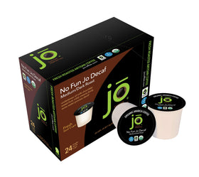 Jo Coffee No Fun JoDecaf in a K-Cup compatible format for easy office coffee.