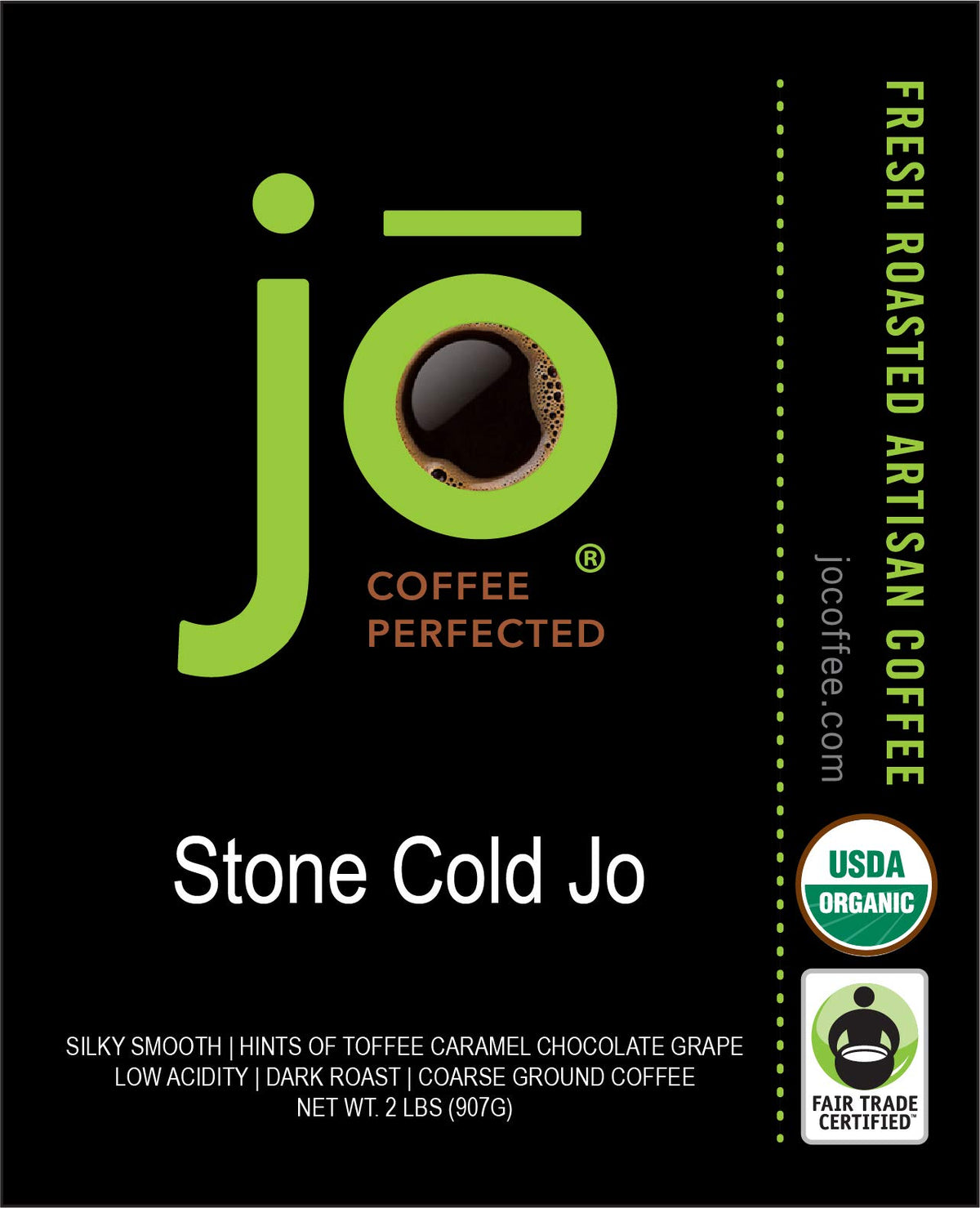 Stone Cold Jo coarse-ground coffee ready for cold brew preparation.