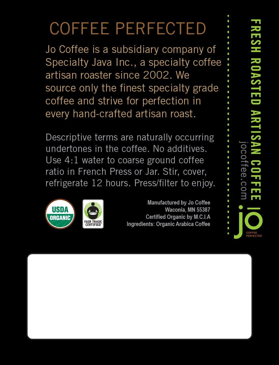 Stone Cold Jo resealable tin-tie packaging keeps freshness intact.