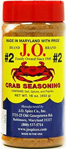 J.O. Crab Seasoning #2 jar front ready to flavor seafood.