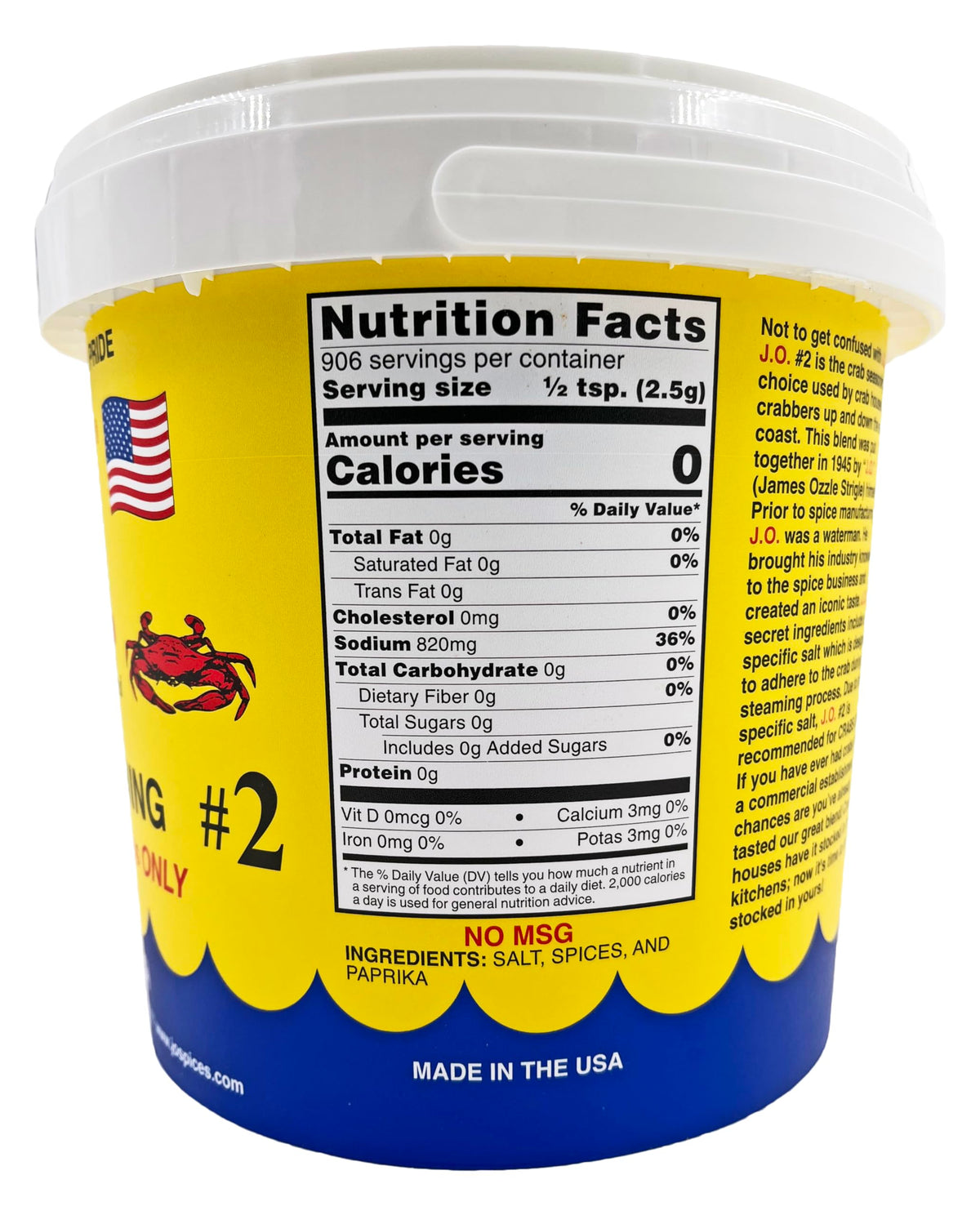 J.O. crab seasoning on kitchen counter ready for quick flavor boosts.