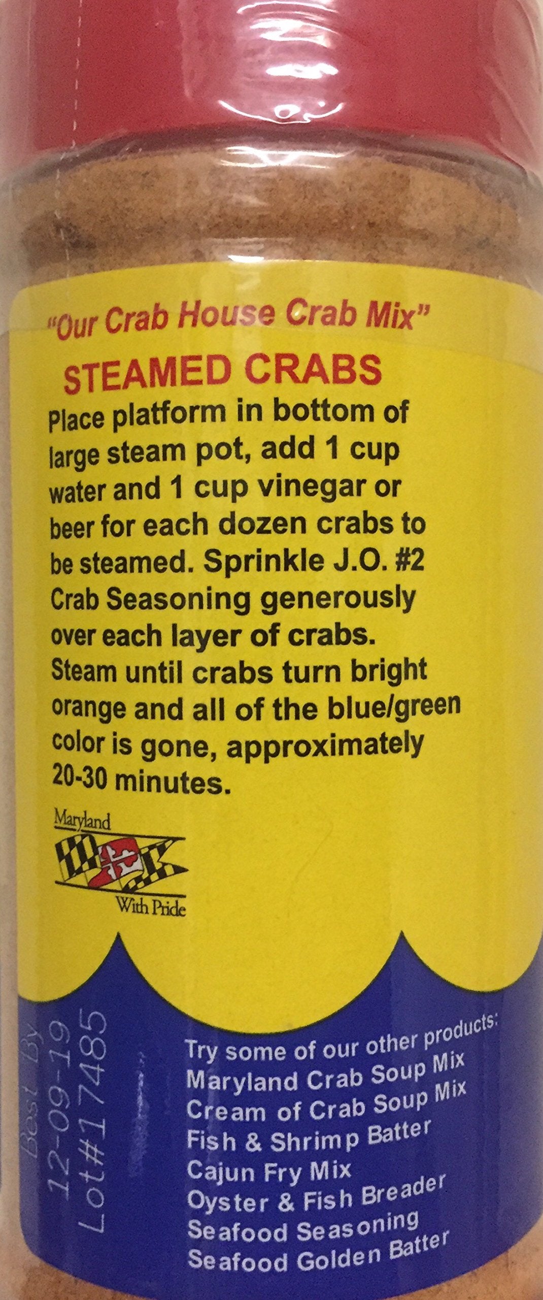 J.O. Crab Seasoning #2 pour bottle shows quick flavor boost.