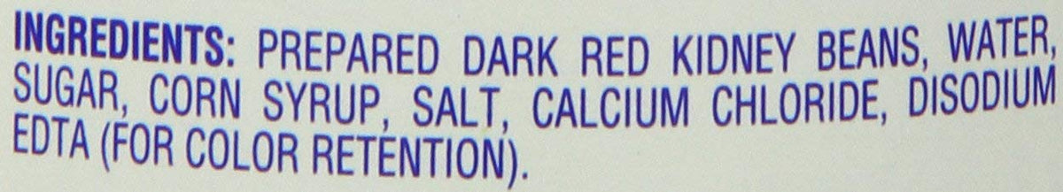 Joan of Arc kidney beans packaging with recipe ideas on label.