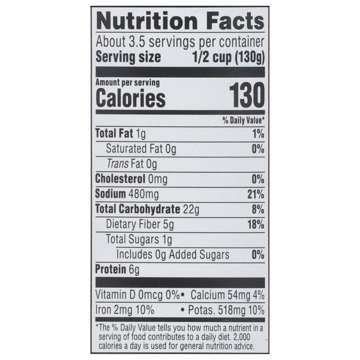 Nutrition panel on Joan of Arc Spicy Chili Beans shows kosher and gluten-free.