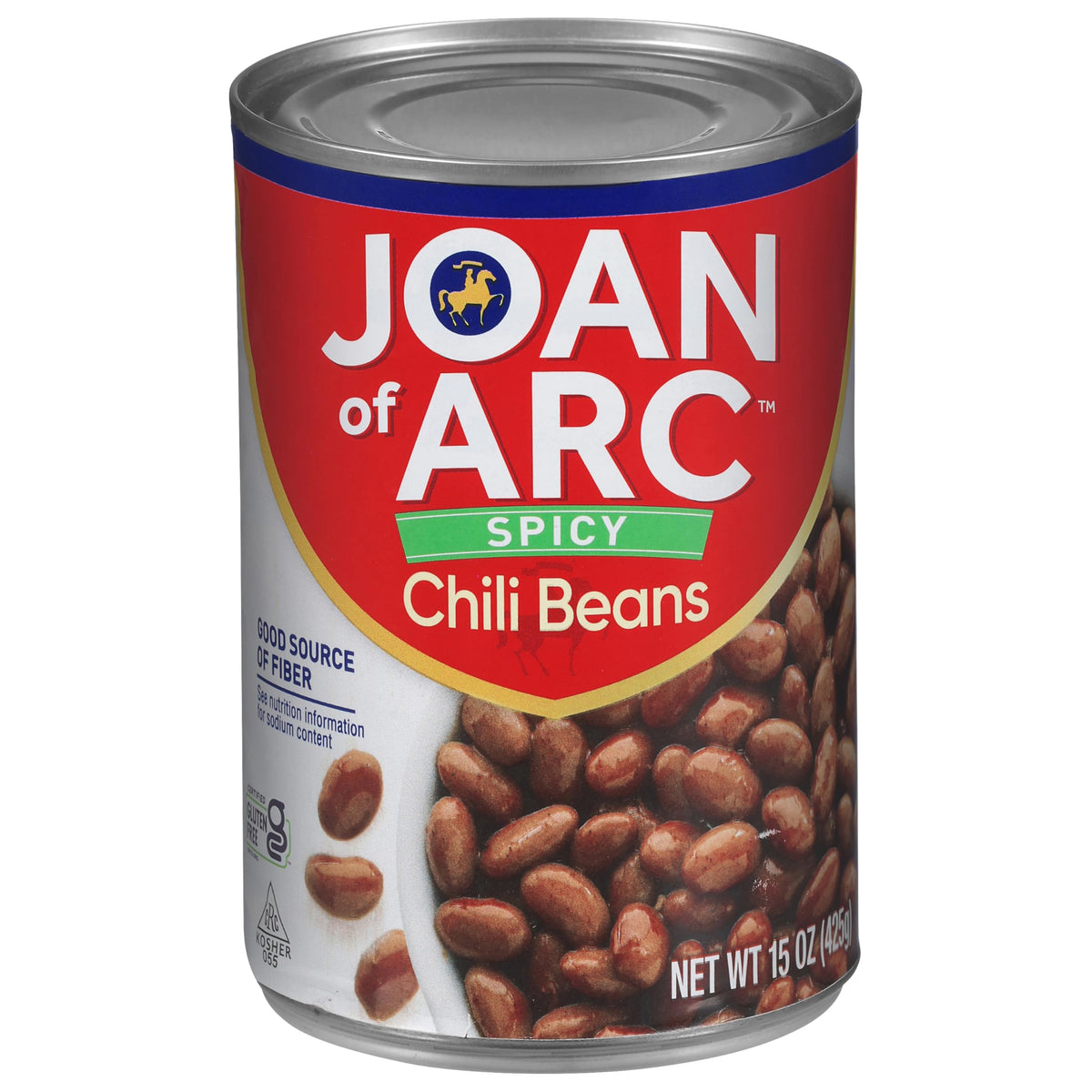 Joan of Arc Spicy Chili Beans pack shows 12 cans ready for bulk meals.