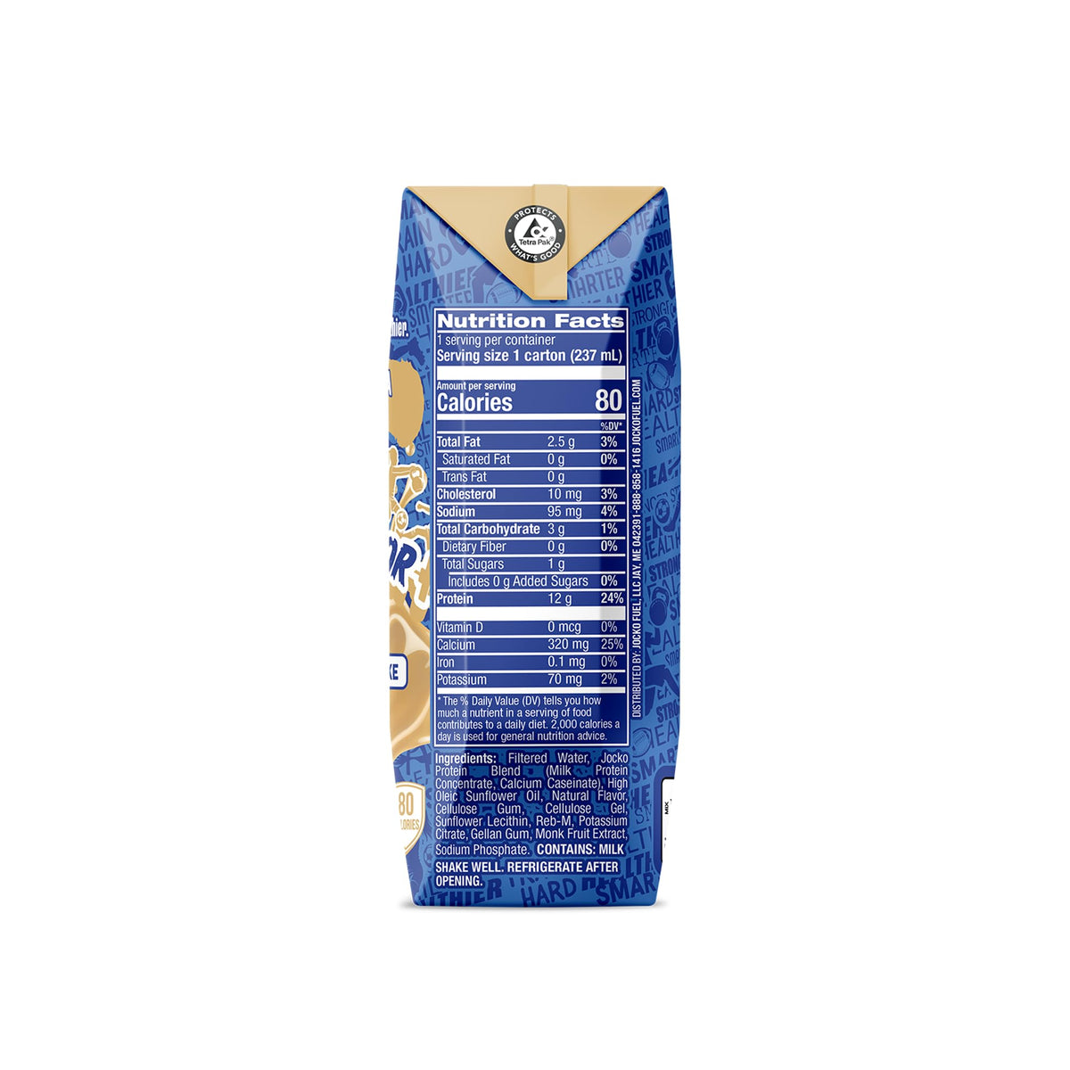 Jocko Fuel Warrior Kid Vanilla serving glass, ideal after sports for a quick protein boost.