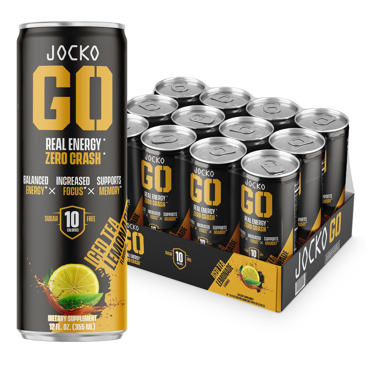 Origin Jocko GO energy drink can with lemonade flavor boosts focus and clean energy