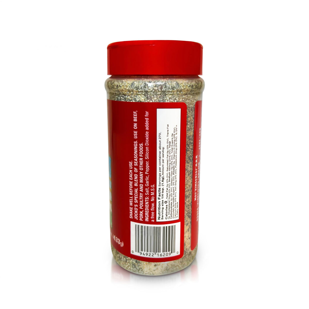 Jocko's Santa Maria dual-lid packaging enables quick shake for seasoning.