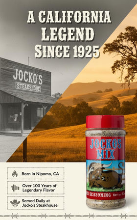 Seasoned steak or tri-tip with Jocko's delivers smoky, savory bite.