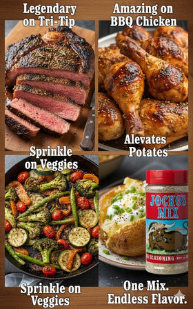 Seasoned vegetables look vibrant with Santa Maria-style flavor.