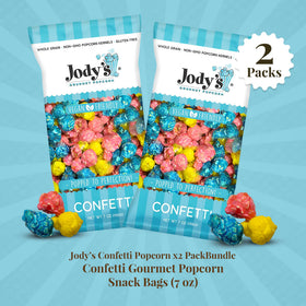 Jody’s Confetti Popcorn colorful kernels brighten movie nights.