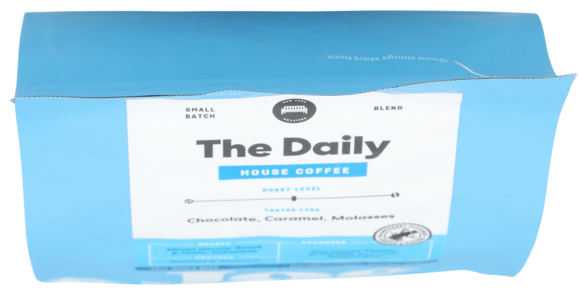 Joe Coffee Daily bag close-up label emphasizes freshness and South American profile.