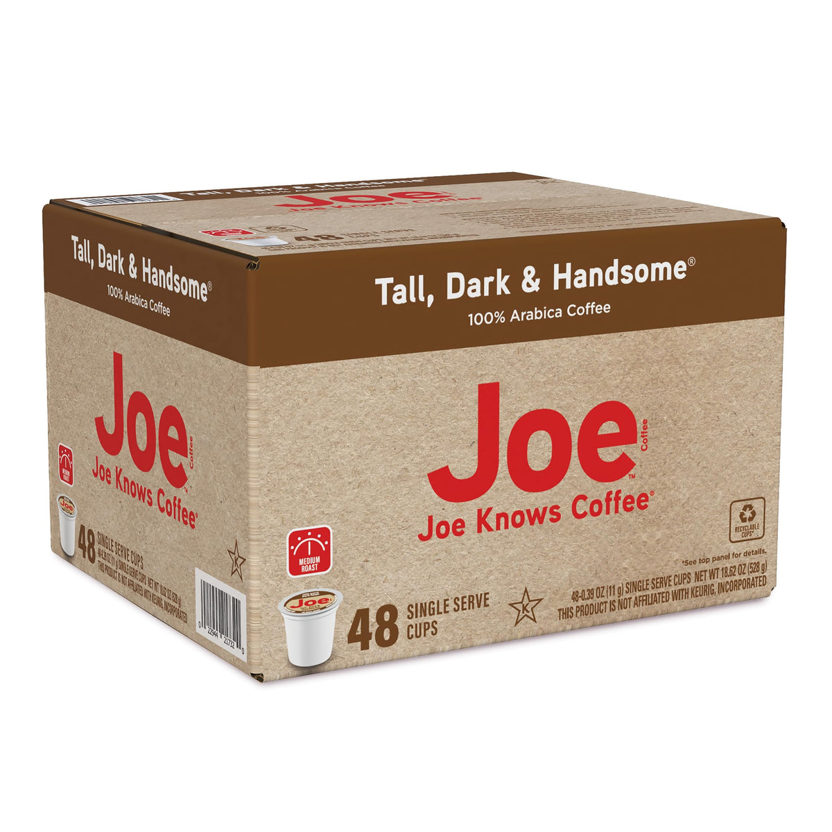 Joe Knows Coffee single-serve cups compatible with Keurig platforms for easy brewing.