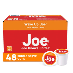 Wake Up Joe cups in box, ready for quick morning brews