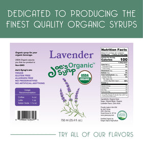 Joe's Syrup lavender pour scene adds subtle sweetness to drinks.