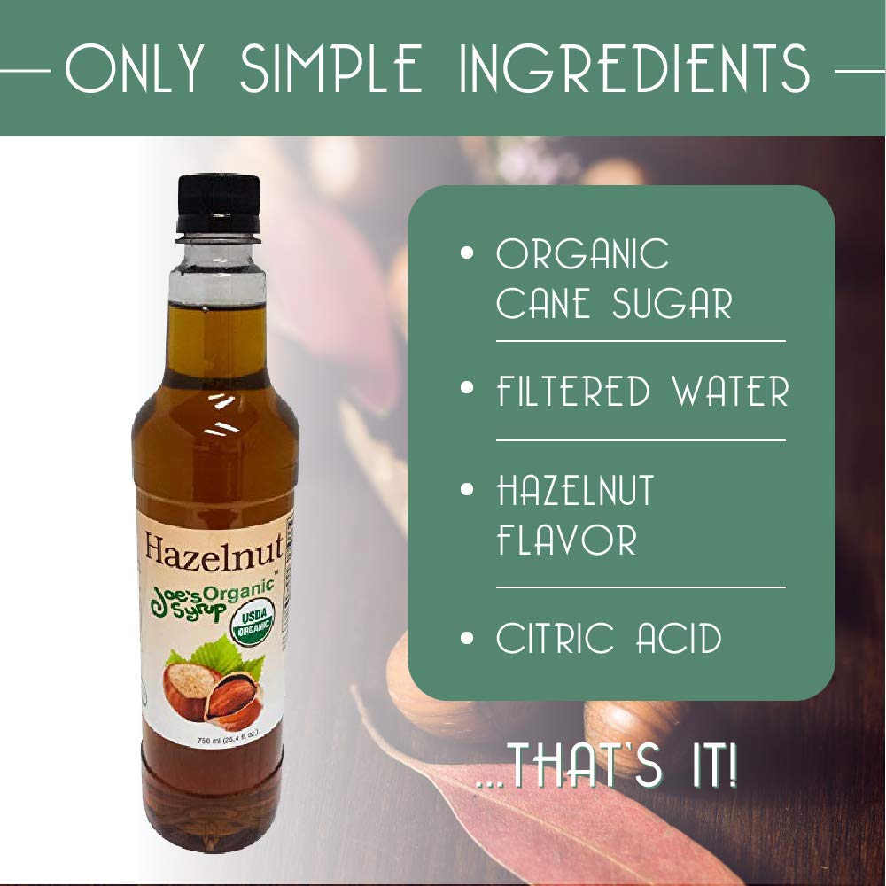 Pouring Joe’s Syrup Organic Hazelnut adds depth to espresso drinks
