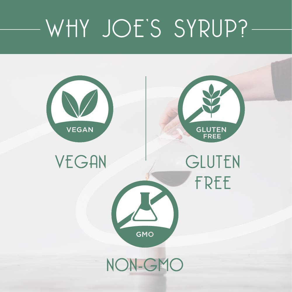 Organic sugar and vanilla notes define Joe's Syrup Vanilla, great for beverages.
