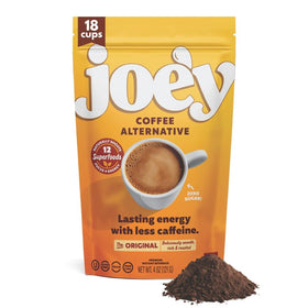 Joey Mushroom Coffee Alternative cup ready for focused, calm energy.