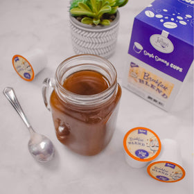 Joffrey's Breakfast Blend beans showcasing premium 100% Arabica quality