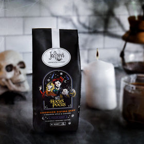 Joffrey's Disney Hocus Pocus Sanderson Sisters Brew steaming cup highlighting caramel apple aroma.