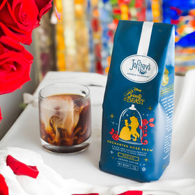 Joffrey's Enchanted Rose Brew mug depiction highlights balanced flavor for daily rituals
