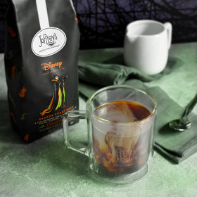 Pouring Joffrey's Disney Dragon Roast Brew reveals caramel and pecan sweetness.