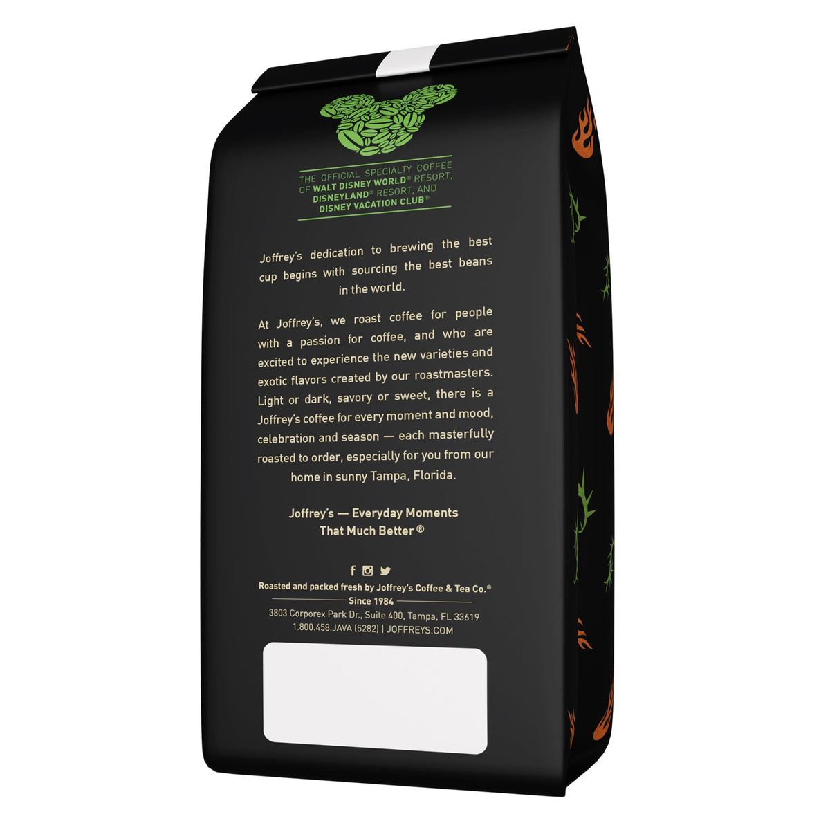 Ground bag of Joffrey's Disney Dragon Roast Brew ready for quick mornings.