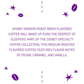 Front packaging of Joffrey's Disney Dragon Roast Brew with Disney collaboration imagery.
