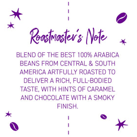 Steaming cup of Disney French Roast reveals caramel and chocolate notes.