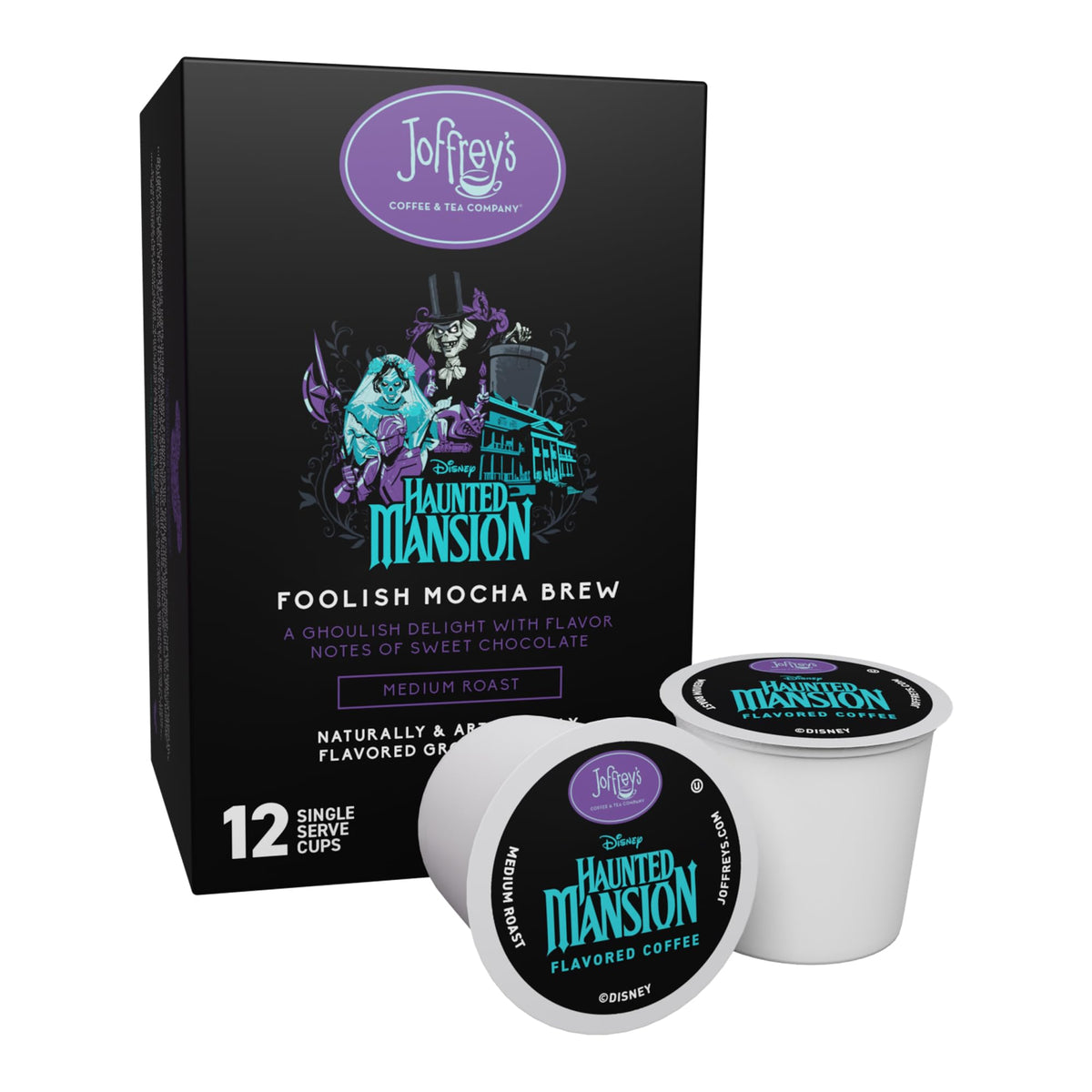 Joffrey’s Haunted Mansion Foolish Mocha pod ready for quick single-serve brewing