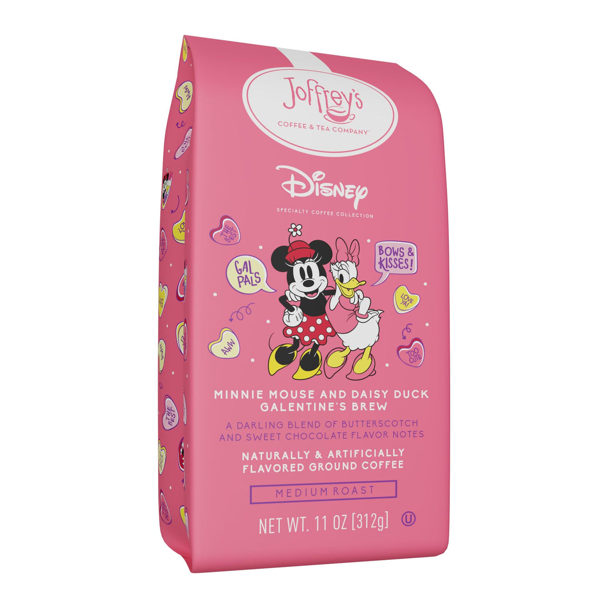 Joffrey’s Minnie and Daisy Galentine’s brew packshot with seasonal flavor notes
