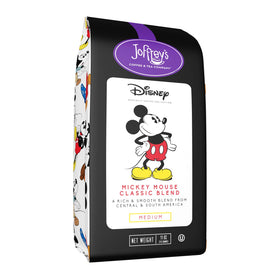 Joffrey's Mickey Mouse Classic Blend packaging highlights Disney-inspired premium coffee.