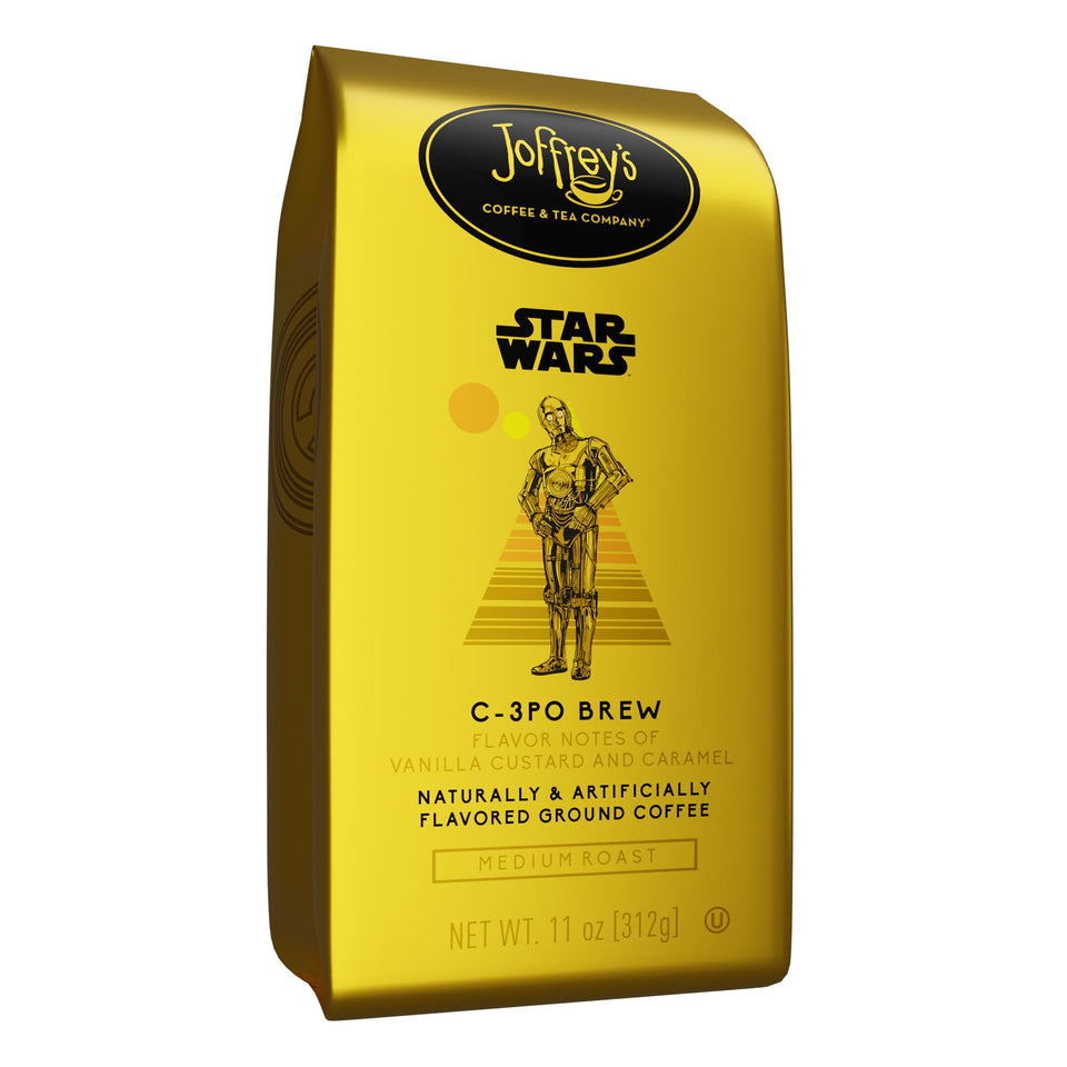 Joffrey's STAR WARS C-3PO Brew packaging showing official Disney collaboration and premium flavor.