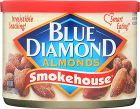 JOGRO Blue Diamond Smokehouse almonds 6oz pack front view, convenient snacking