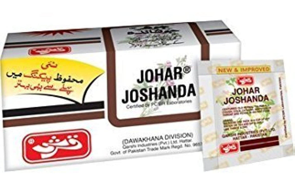 Johar Joshanda instant tea bags pack for quick comfort during chilly days.