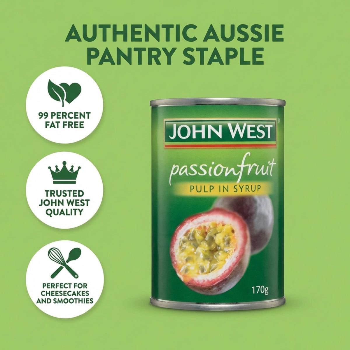 Pavlova topping idea with John West Passionfruit Pulp Syrup