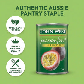 Pavlova topping idea with John West Passionfruit Pulp Syrup