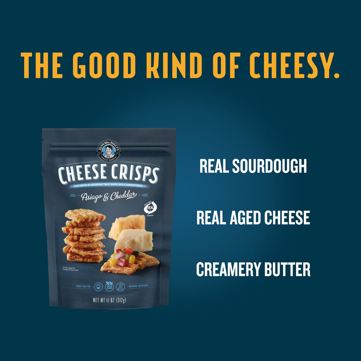 Sourdough layers visible in John Wm Macy's CheeseSticks for rich bite.