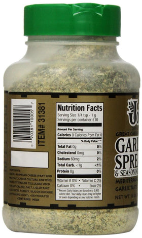 Johnny's Garlic Spread seasoning enhances meat, chicken, and pork.