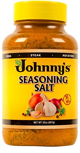 Johnny's Seasoning Salt 32oz bottle with non-MSG blend for roasts and seafood