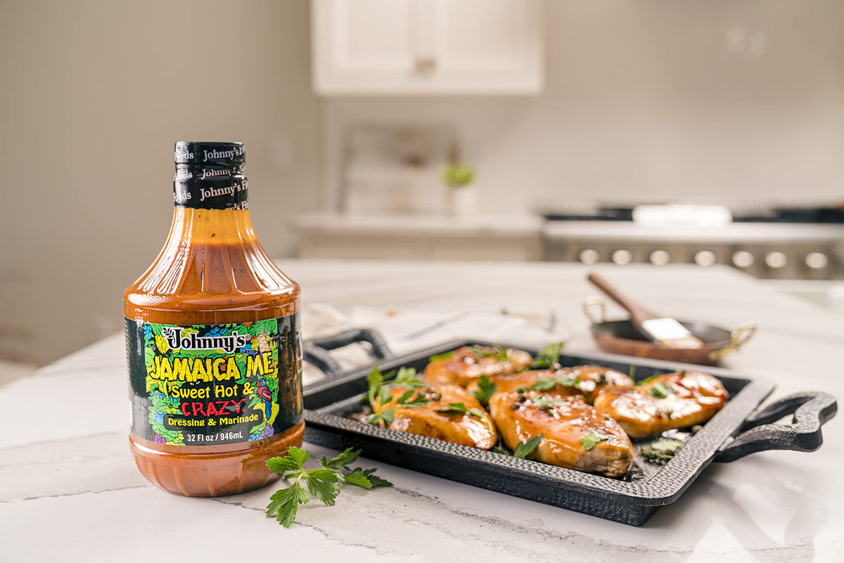 Johnny's Sweet Hot Crazy Dressing meatballs glaze delivers spicy, savory finishing touch.