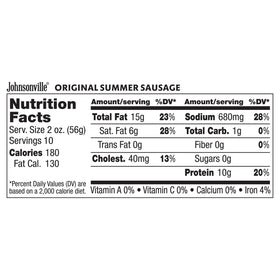 Johnsonville Summer Sausage on grill pan for quick breakfasts.