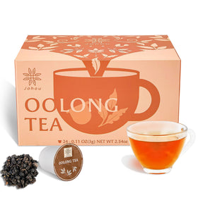 Johou Oolong Tea Pods packaging highlights eco-friendly recyclable materials.