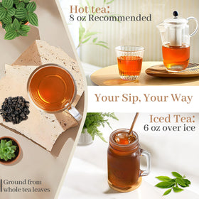 Johou pods beside a cup hint at a full 16 oz brew.