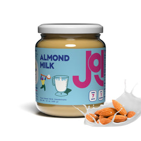 JOI Almond Milk Base jar closeup, showcasing pure almonds for creamy dairy-free milk
